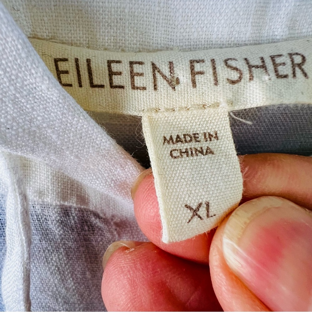 Eileen Fisher White Hooded Button-Front Jacket - Picture 3 of 5